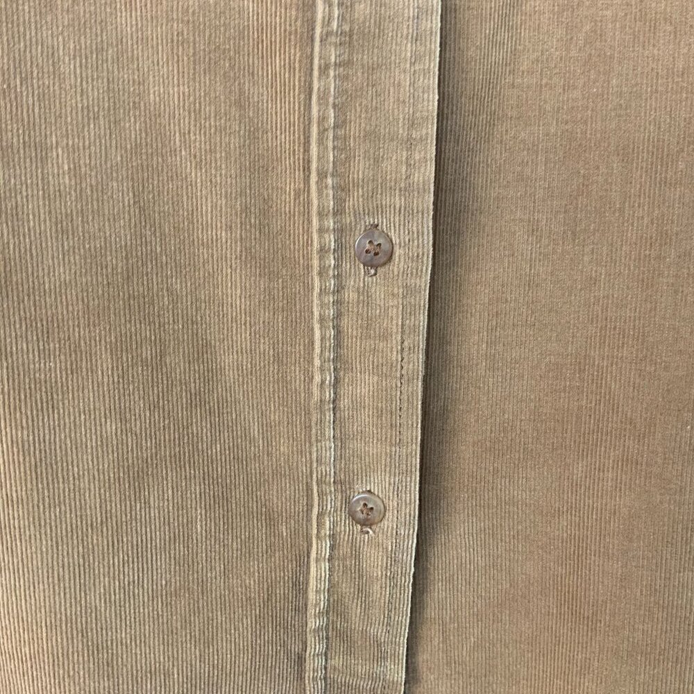 Vintage Marco Pecci Corduroy Cotton Button Up Shirt Caramel Brown Sz M - Picture 16 of 16